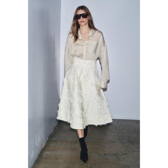 ZARA ZW COLLECTION STRUCTURED MIDI SKIRT - Picture 5 of 7